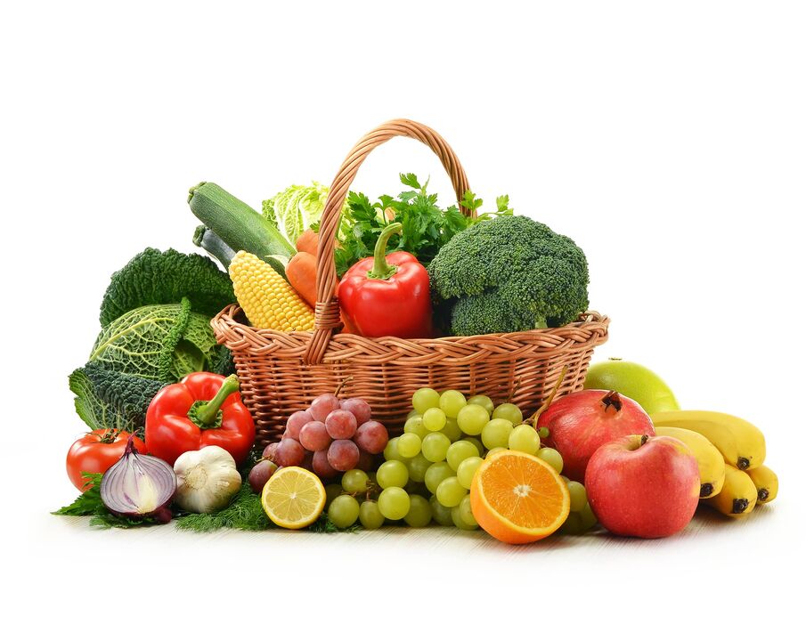 пресни плодове и зеленчуци на диета